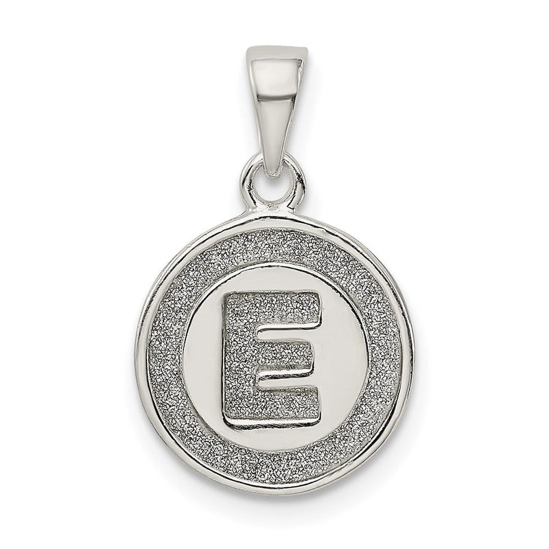 Sterlingsilber Glitzer Emaille Buchstabe E Initiale Kreis Anhänger