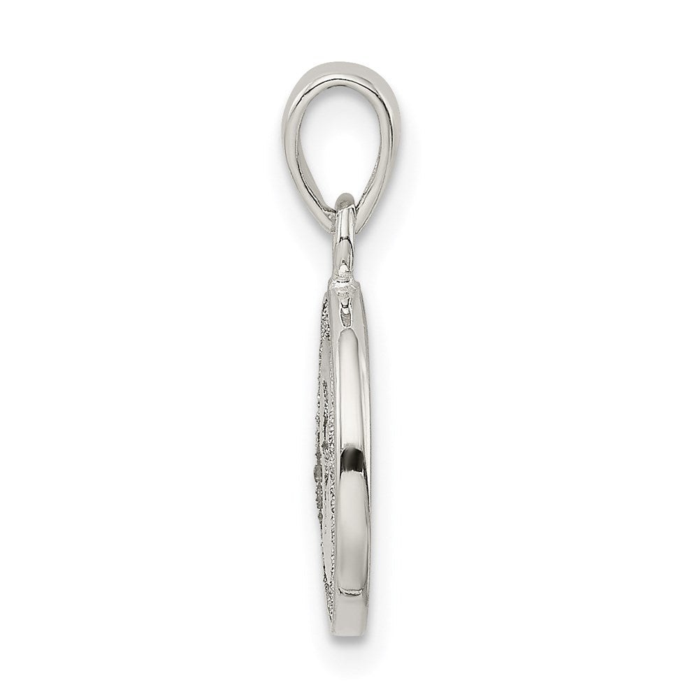 Sterlingsilber Glitzer Emaille Buchstabe F Initiale Kreis Anhänger