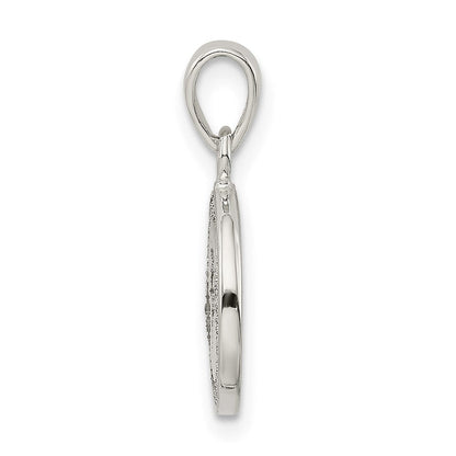 Sterlingsilber Glitzer Emaille Buchstabe F Initiale Kreis Anhänger