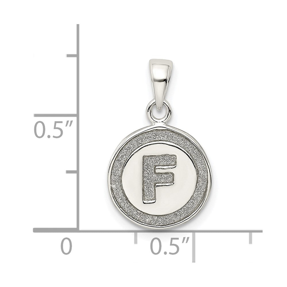 Sterlingsilber Glitzer Emaille Buchstabe F Initiale Kreis Anhänger