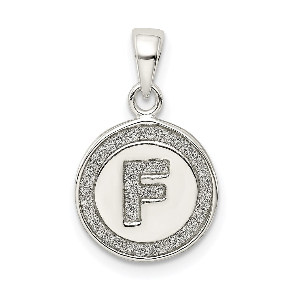 Sterlingsilber Glitzer Emaille Buchstabe F Initiale Kreis Anhänger