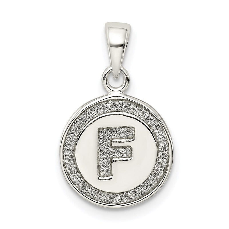 Sterlingsilber Glitzer Emaille Buchstabe F Initiale Kreis Anhänger