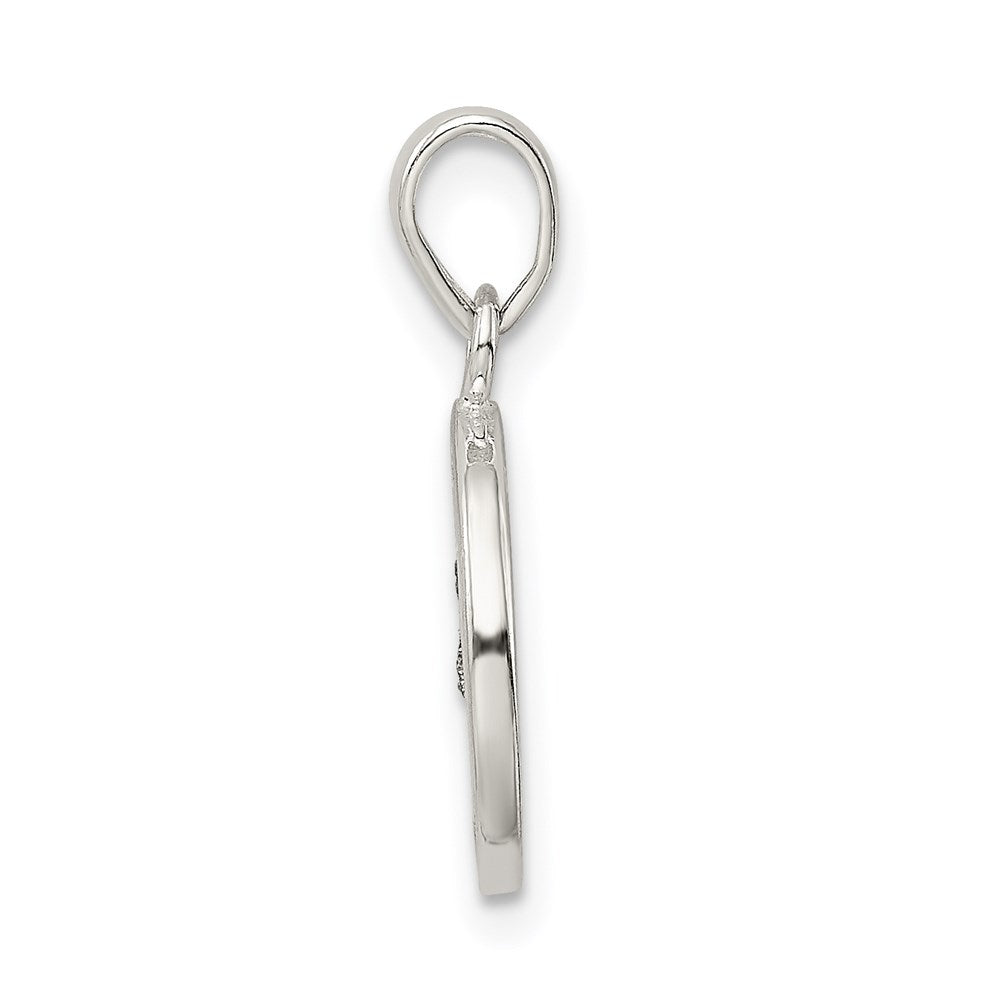 Sterlingsilber Glitzer Emaille Buchstabe G Initiale Kreis Anhänger