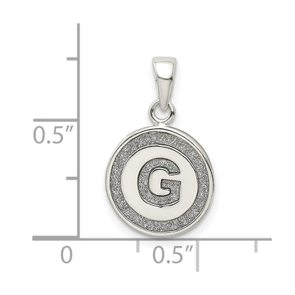 Sterlingsilber Glitzer Emaille Buchstabe G Initiale Kreis Anhänger