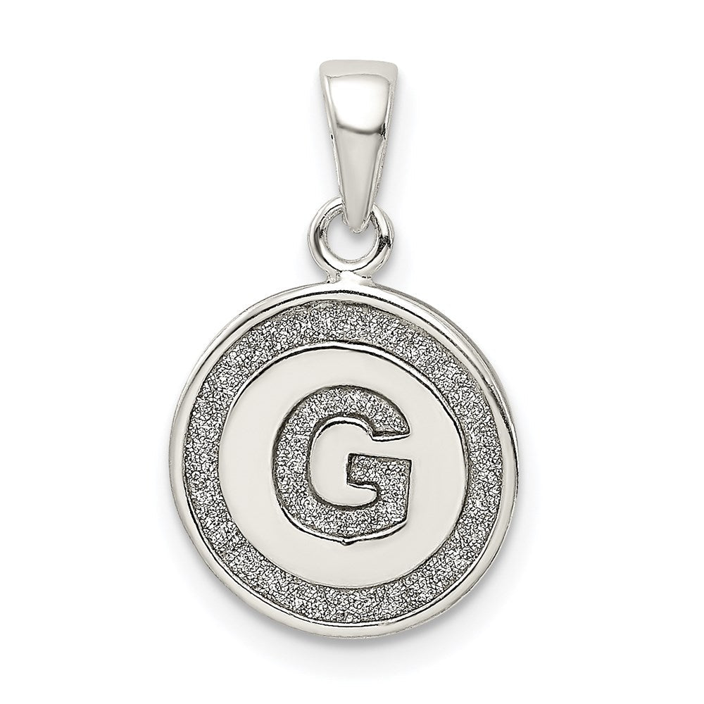 Sterlingsilber Glitzer Emaille Buchstabe G Initiale Kreis Anhänger