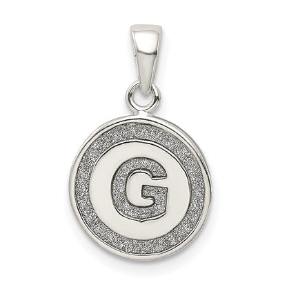 Sterlingsilber Glitzer Emaille Buchstabe G Initiale Kreis Anhänger