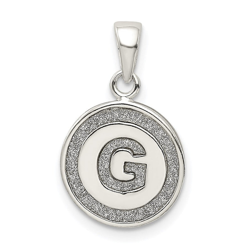 Sterlingsilber Glitzer Emaille Buchstabe G Initiale Kreis Anhänger