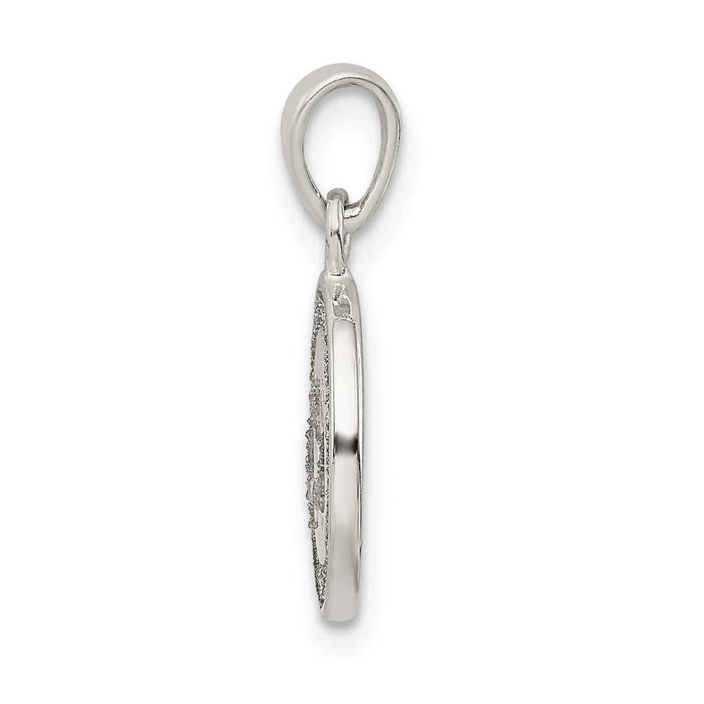 Sterlingsilber Glitzer Emaille Buchstabe H Initiale Kreis Anhänger
