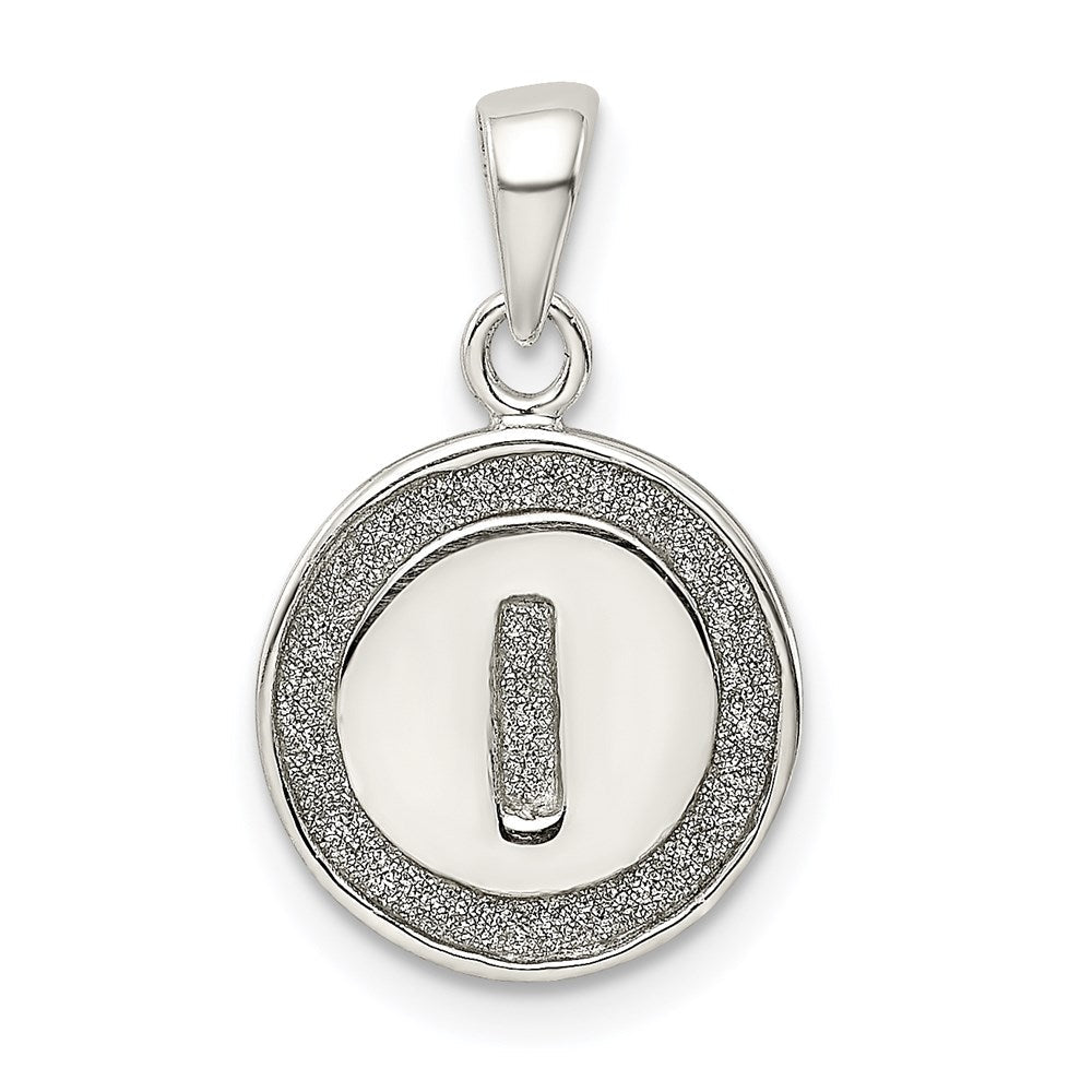 Sterlingsilber Glitzer Emaille Buchstabe I Initiale Kreis Anhänger