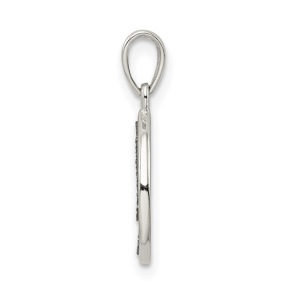 Sterlingsilber Glitzer Emaille Buchstabe J Initiale Kreis Anhänger