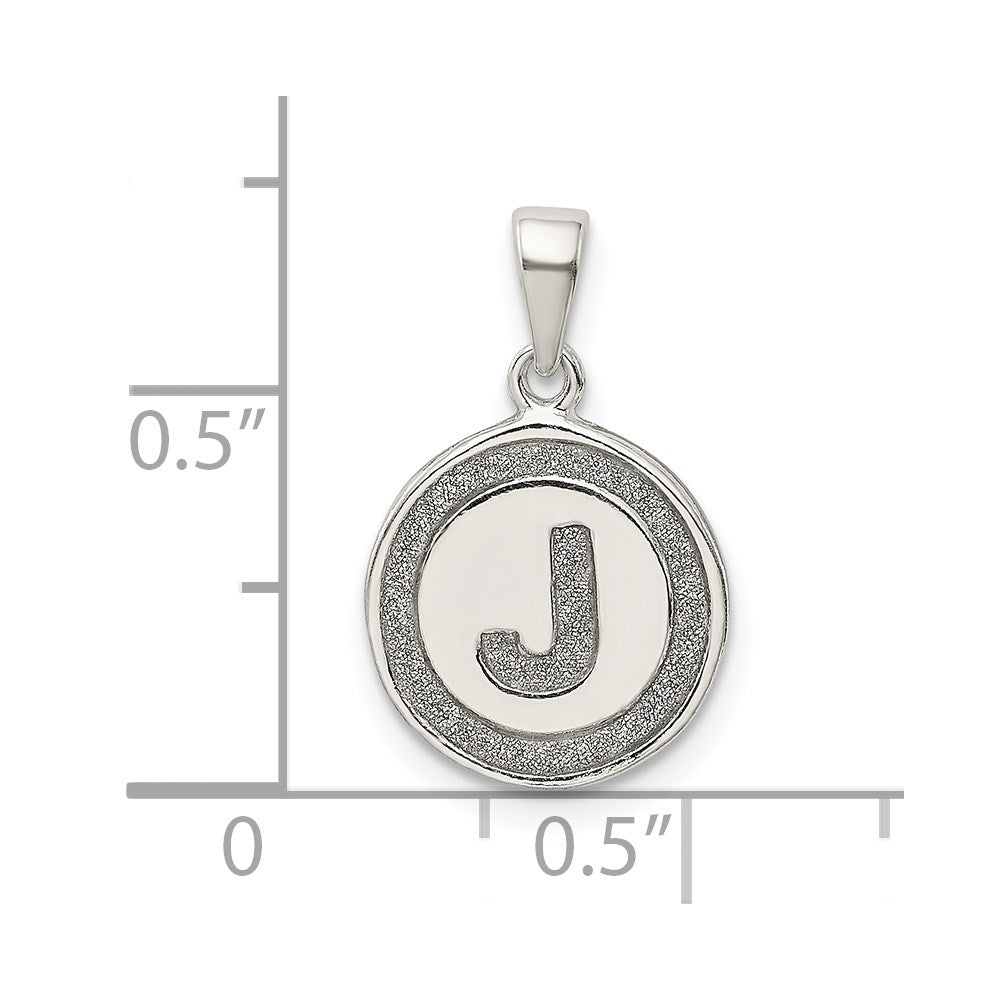 Sterlingsilber Glitzer Emaille Buchstabe J Initiale Kreis Anhänger