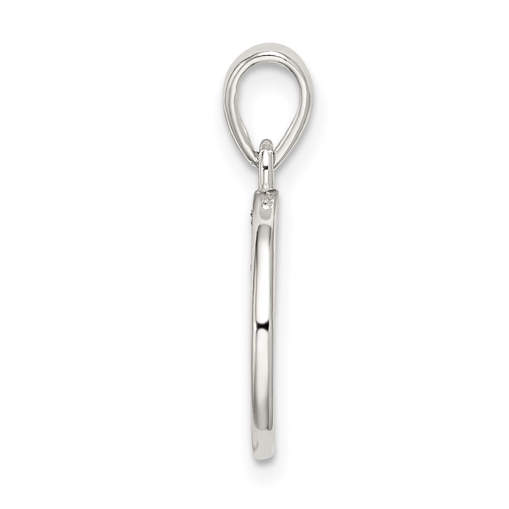 Sterlingsilber Glitzer Emaille Buchstabe K Initiale Kreis Anhänger