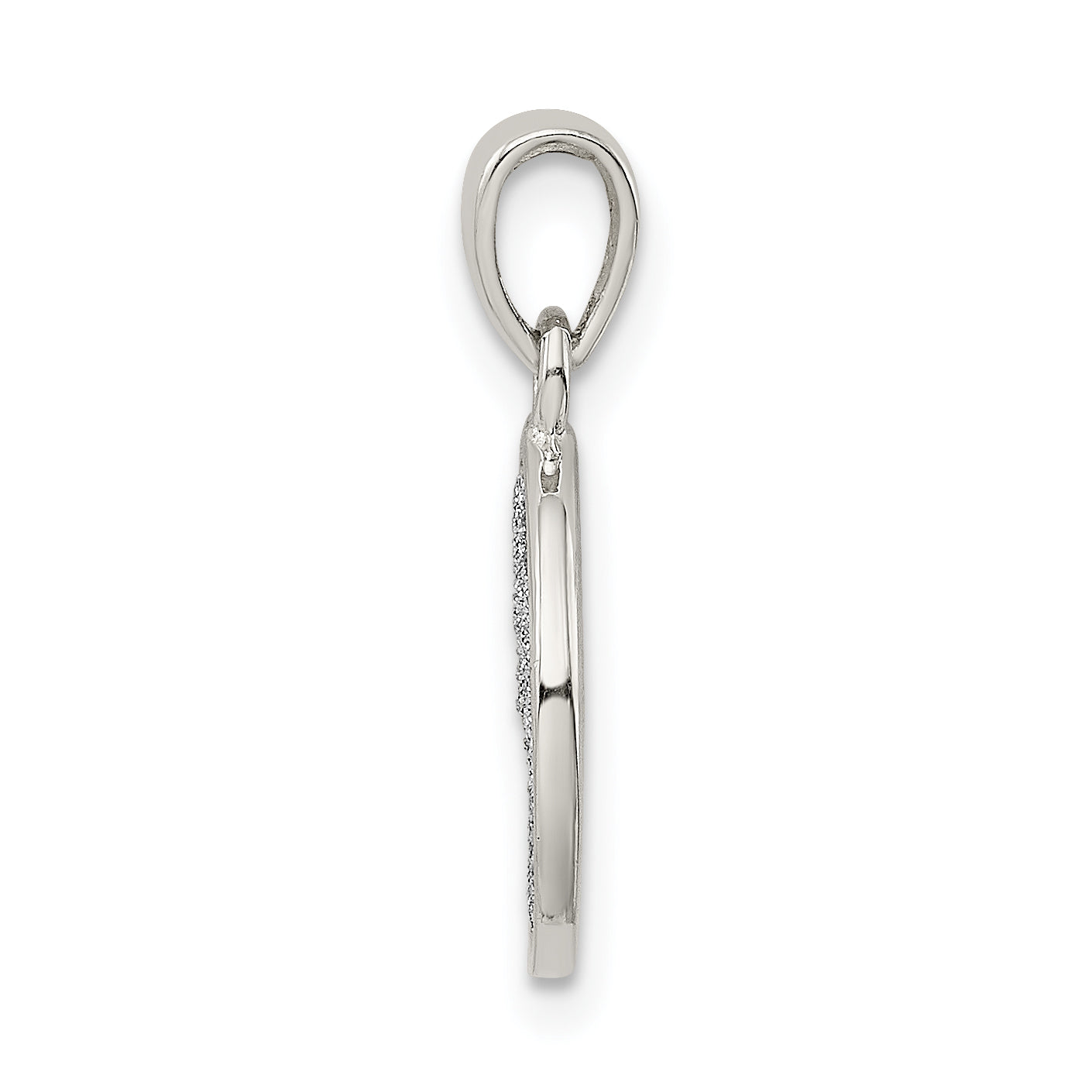 Sterlingsilber Glitzer Emaille Buchstabe L Initiale Kreis Anhänger