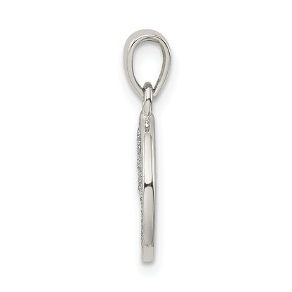 Sterlingsilber Glitzer Emaille Buchstabe L Initiale Kreis Anhänger