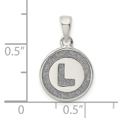 Sterlingsilber Glitzer Emaille Buchstabe L Initiale Kreis Anhänger