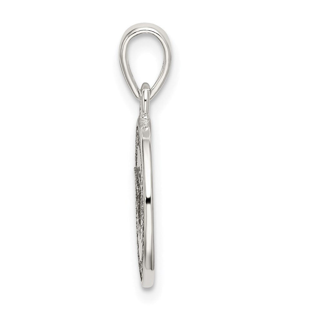 Sterlingsilber Glitzer Emaille Buchstabe M Initiale Kreis Anhänger