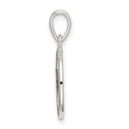 Sterlingsilber Glitzer Emaille Buchstabe M Initiale Kreis Anhänger
