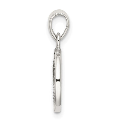 Sterlingsilber Glitzer Emaille Buchstabe N Inital Kreis Anhänger