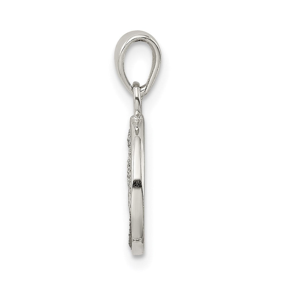 Sterlingsilber Glitzer Emaille Buchstabe O Inital Kreis Anhänger