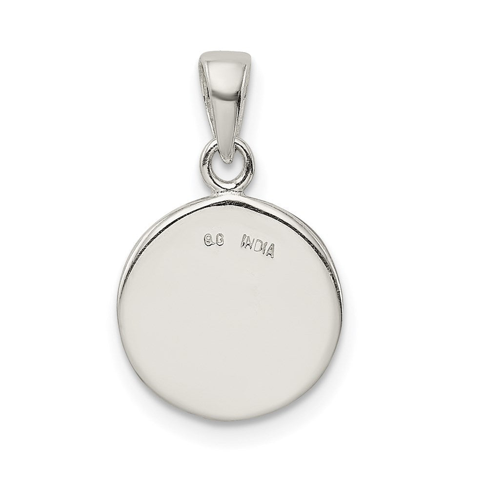 Sterlingsilber Glitzer Emaille Buchstabe O Inital Kreis Anhänger