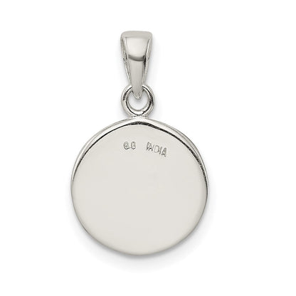 Sterlingsilber Glitzer Emaille Buchstabe O Inital Kreis Anhänger