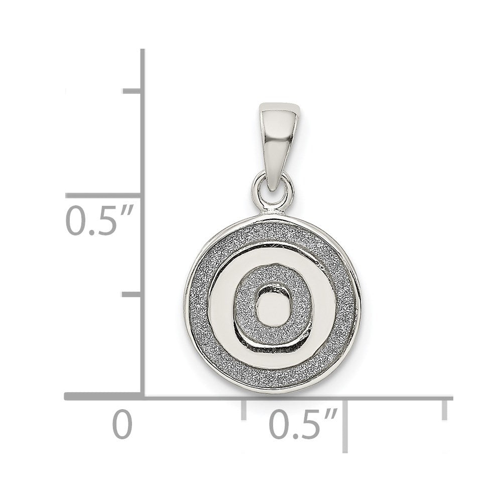Sterlingsilber Glitzer Emaille Buchstabe O Inital Kreis Anhänger