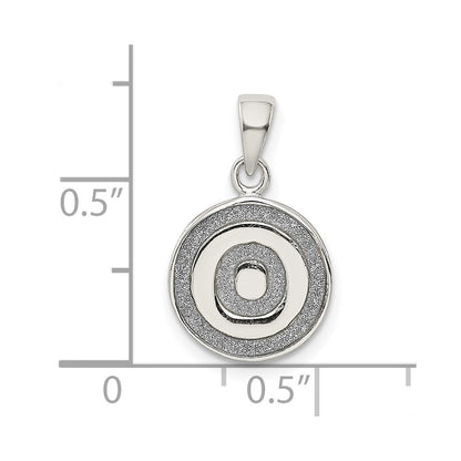 Sterlingsilber Glitzer Emaille Buchstabe O Inital Kreis Anhänger