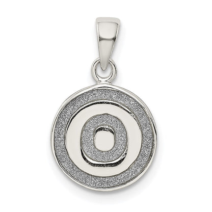Sterlingsilber Glitzer Emaille Buchstabe O Inital Kreis Anhänger