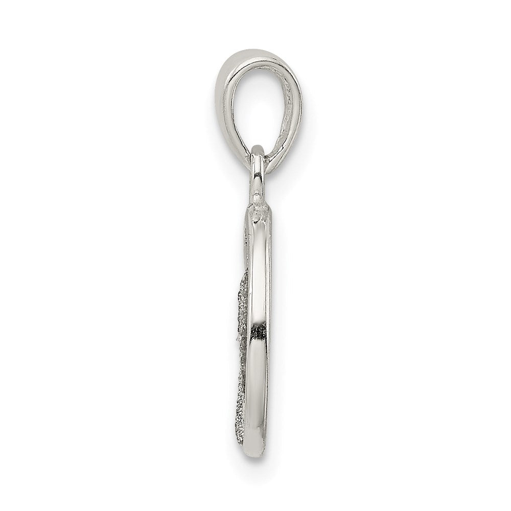 Sterlingsilber Glitzer Emaille Buchstabe P Initiale Kreis Anhänger