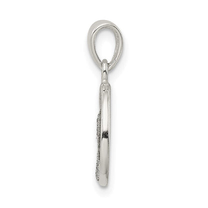 Sterlingsilber Glitzer Emaille Buchstabe P Initiale Kreis Anhänger