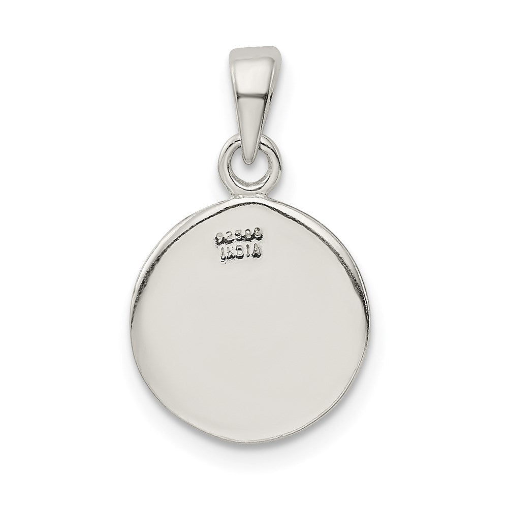 Sterlingsilber Glitzer Emaille Buchstabe R Initiale Kreis Anhänger