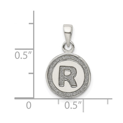 Sterlingsilber Glitzer Emaille Buchstabe R Initiale Kreis Anhänger