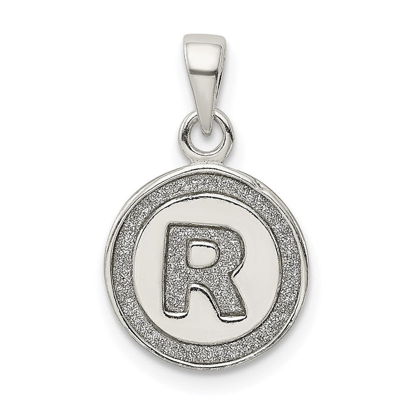 Sterlingsilber Glitzer Emaille Buchstabe R Initiale Kreis Anhänger