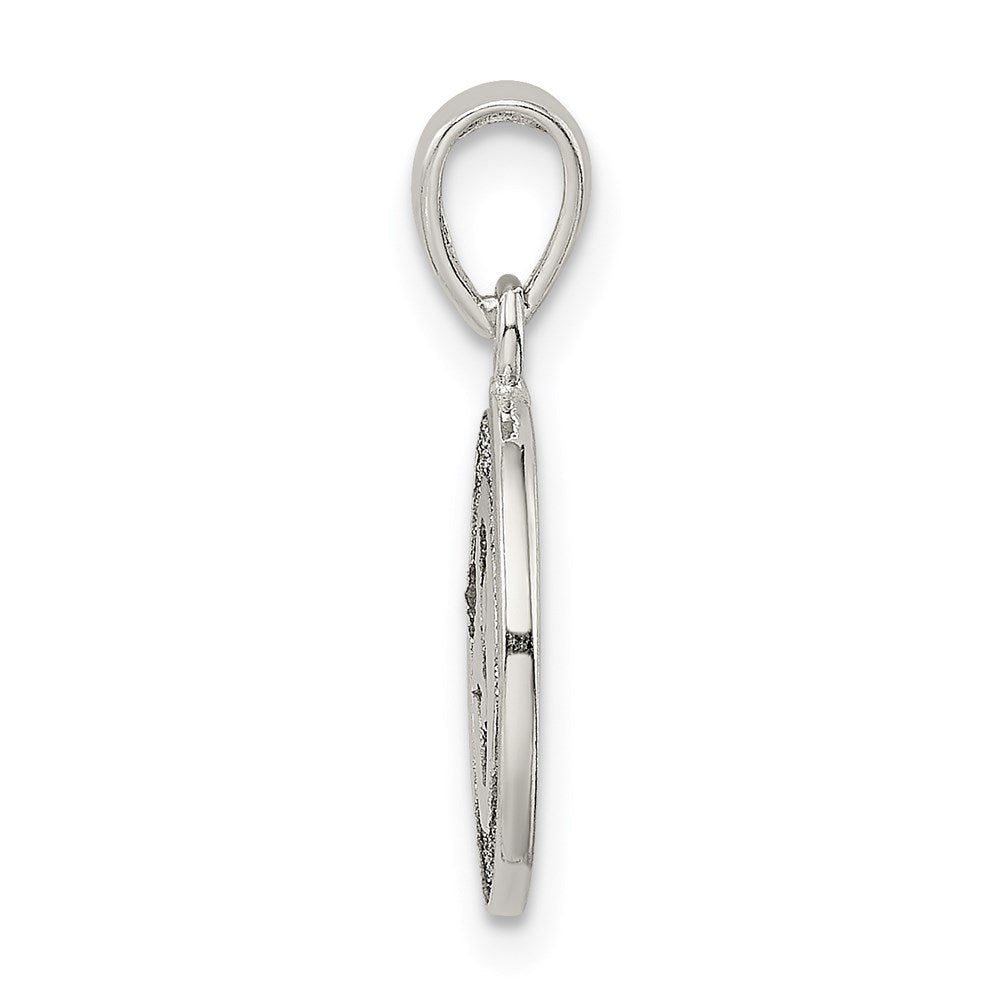 Sterlingsilber Glitzer Emaille Buchstabe S Initiale Kreis Anhänger