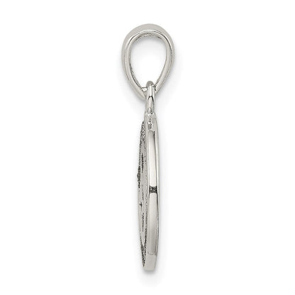 Sterlingsilber Glitzer Emaille Buchstabe S Initiale Kreis Anhänger