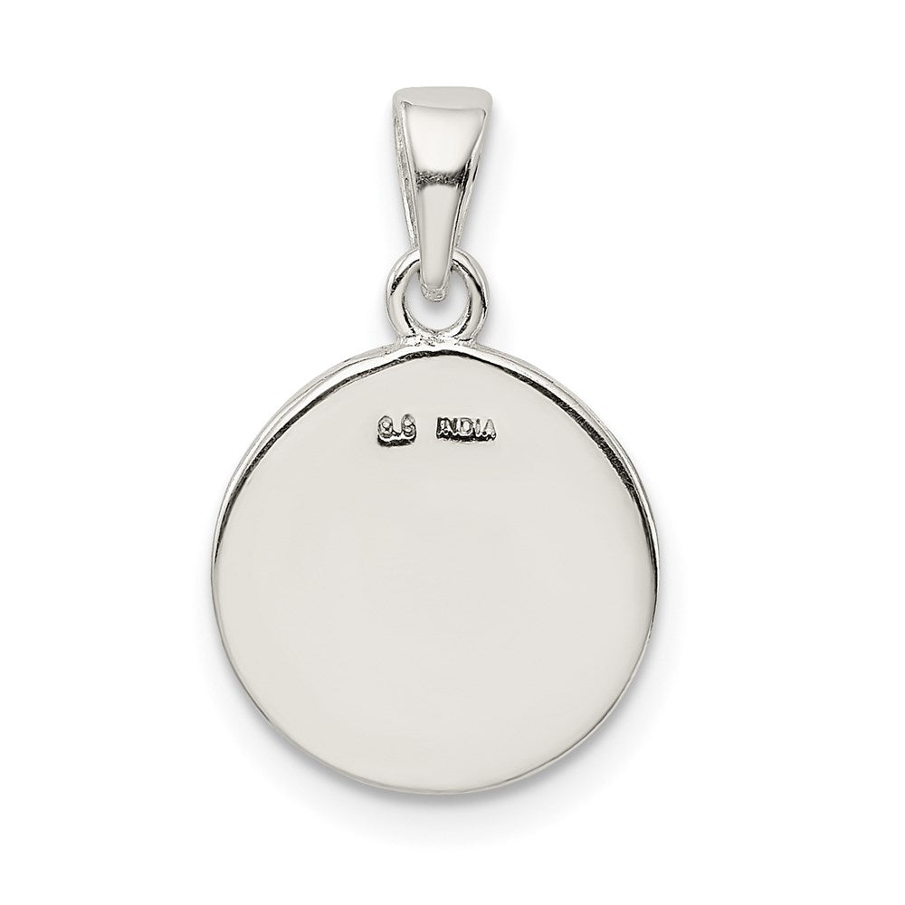Sterlingsilber Glitzer Emaille Buchstabe S Initiale Kreis Anhänger