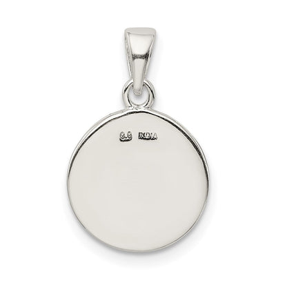 Sterlingsilber Glitzer Emaille Buchstabe S Initiale Kreis Anhänger
