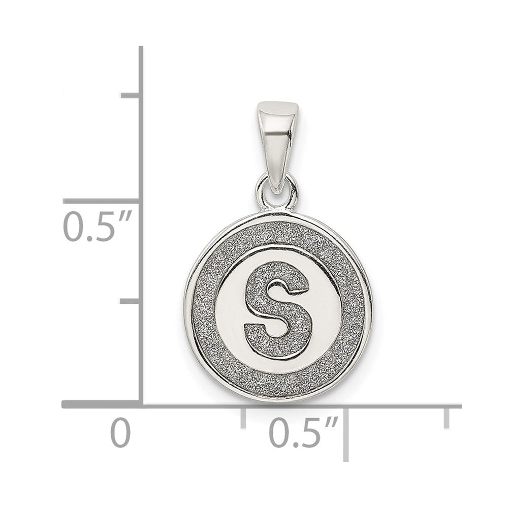 Sterlingsilber Glitzer Emaille Buchstabe S Initiale Kreis Anhänger