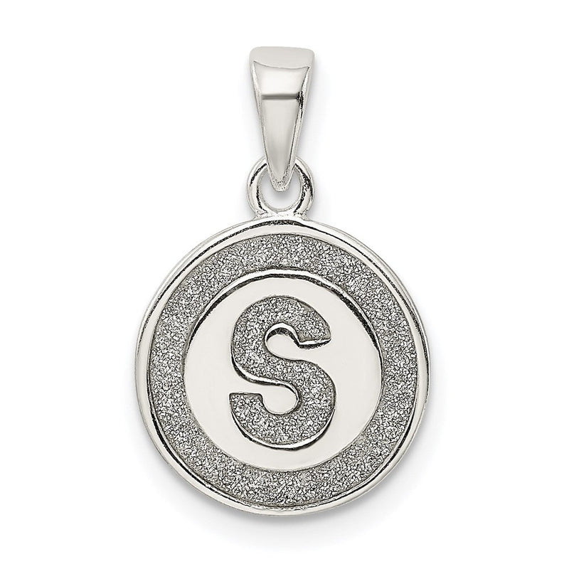 Sterlingsilber Glitzer Emaille Buchstabe S Initiale Kreis Anhänger
