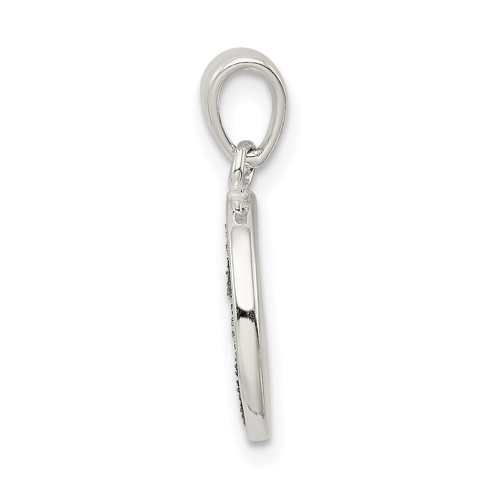 Sterlingsilber Glitzer Emaille Buchstabe T Initiale Kreis Anhänger