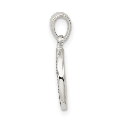 Sterlingsilber Glitzer Emaille Buchstabe T Initiale Kreis Anhänger