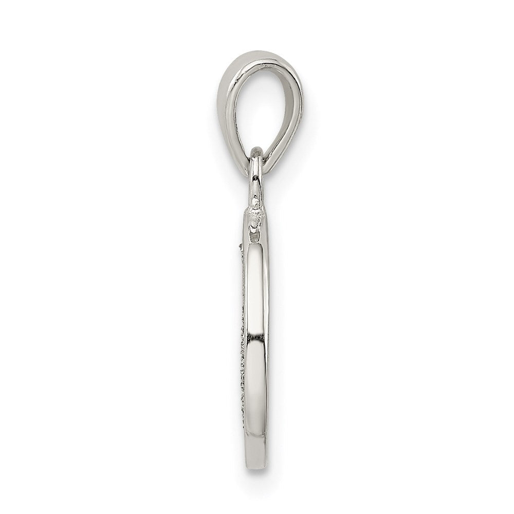 Sterlingsilber Glitzer Emaille Buchstabe V Initiale Kreis Anhänger