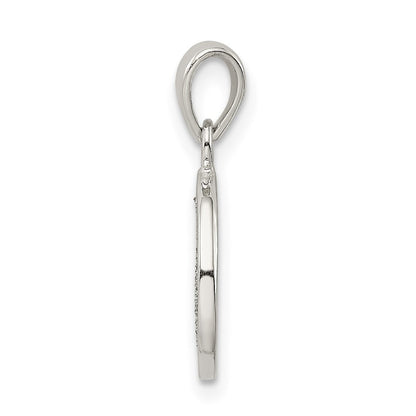 Sterlingsilber Glitzer Emaille Buchstabe V Initiale Kreis Anhänger