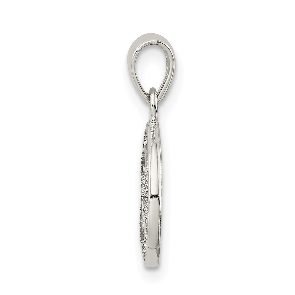 Sterlingsilber Glitzer Emaille Buchstabe W Initiale Kreis Anhänger