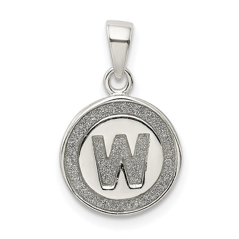 Sterlingsilber Glitzer Emaille Buchstabe W Initiale Kreis Anhänger