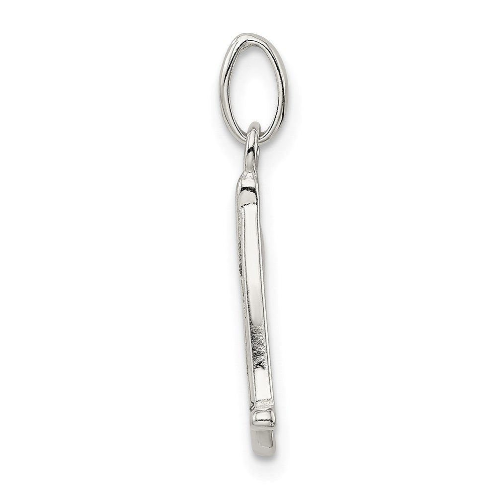 Sterlingsilber Poliert Glitzer Emaille Buchstabe A Initiale Charm