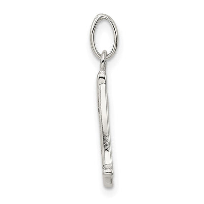 Sterlingsilber Poliert Glitzer Emaille Buchstabe A Initiale Charm