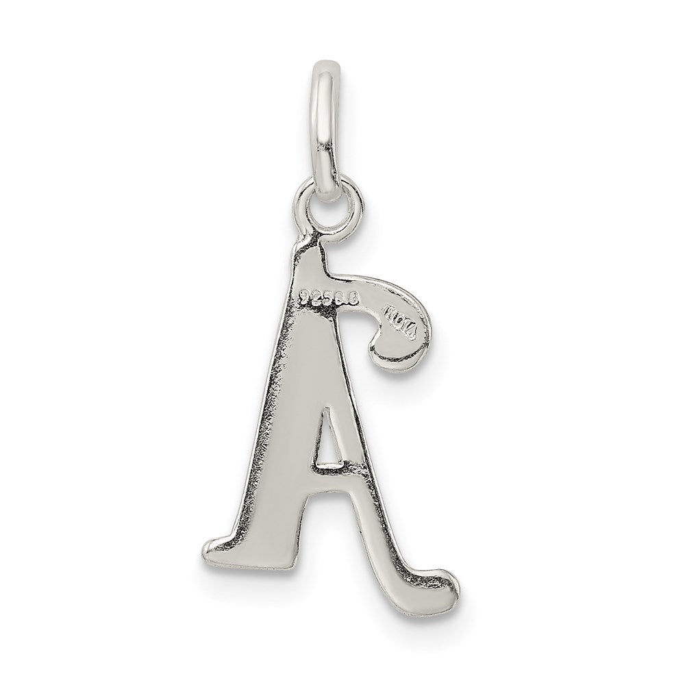 Sterlingsilber Poliert Glitzer Emaille Buchstabe A Initiale Charm