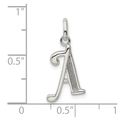 Sterlingsilber Poliert Glitzer Emaille Buchstabe A Initiale Charm