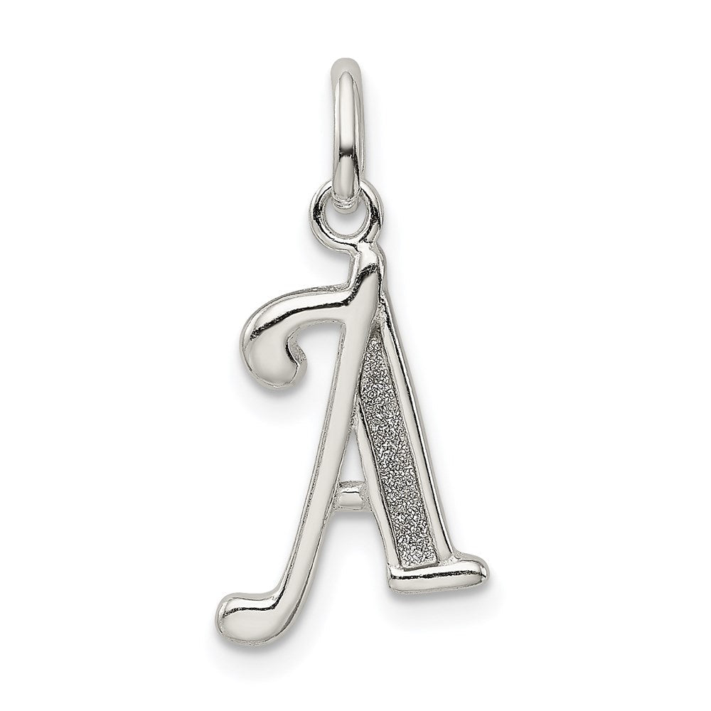 Sterlingsilber Poliert Glitzer Emaille Buchstabe A Initiale Charm